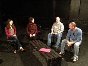 Cast members getting accustomed to where they will perform April 13.