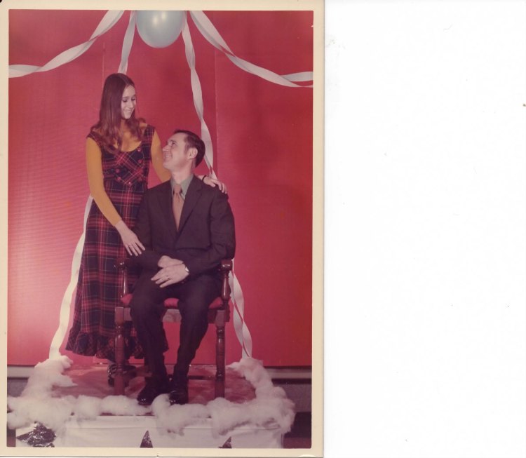 Carolyn and her dad at a high school father-daughter dance.