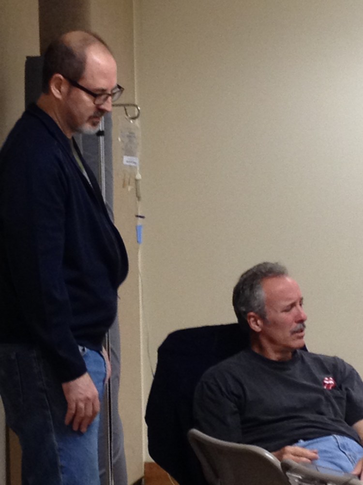 Loren Seidner, left Johnson rehearsing for Talking with My Dad.