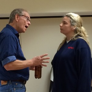 Peter Nerad and Gina Palmer at a recent rehearsal.