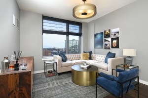 Richly appointed apartments. Here's a typical living room.