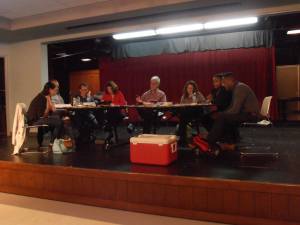 2nd Act Players and friends workshopping The Institute on their new stage.