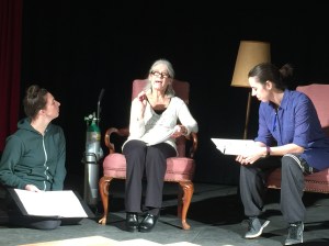 Rehearsals are underway for "Last Days of Wonder." Pictured are Becca Russo, Julie Mitre and Christine O'Keefe